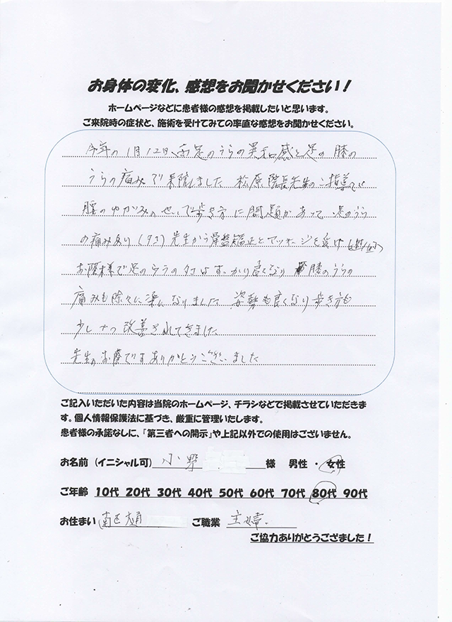 アンケート用紙